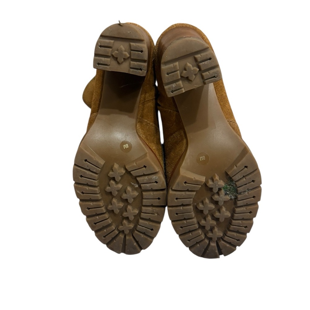 Tory Burch Sofia Logo Ring High Heel Ankle Suede Leather Booties Shoes Brown - Picture 7 of 8